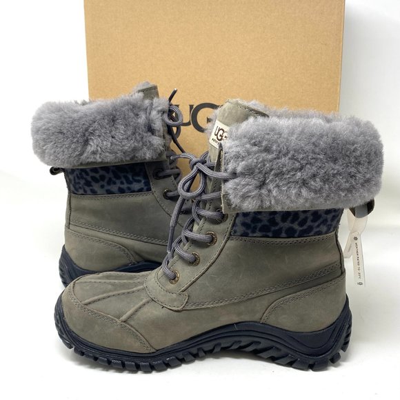 UGG  Adirondack 2 Exotic Charcoal Leather Women - Picture 2 of 9